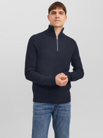 JACK & JONES Sweter 'Pannel' w kolorze niebieski