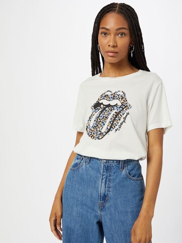 CATWALK JUNKIE T-shirt 'Rolling Stones Ocean' i vit: framsida