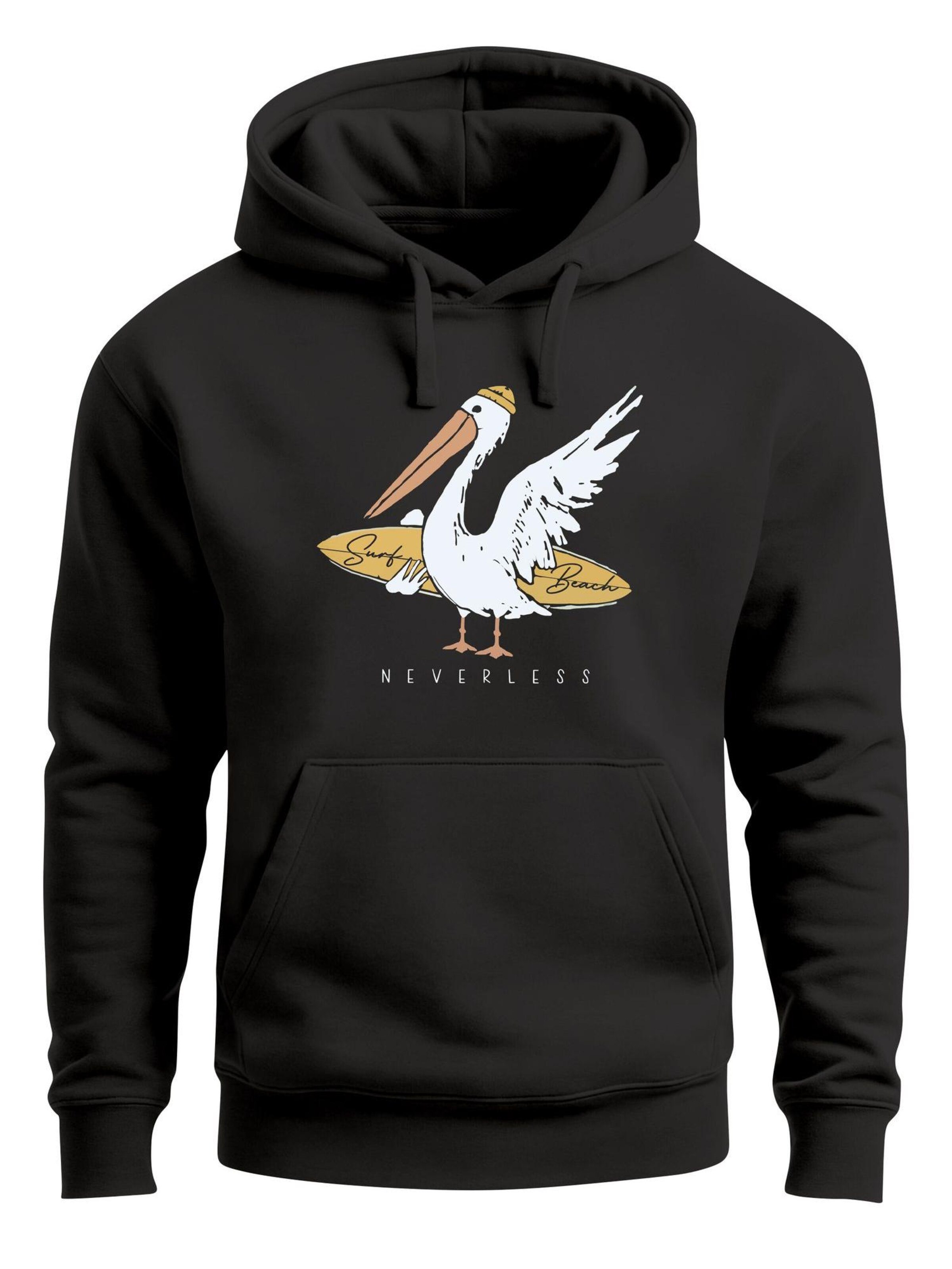 Neverless Sweatshirt 'Pelikan' in Black: front