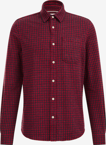 WE Fashion Regular fit Button Up Shirt in Red: front