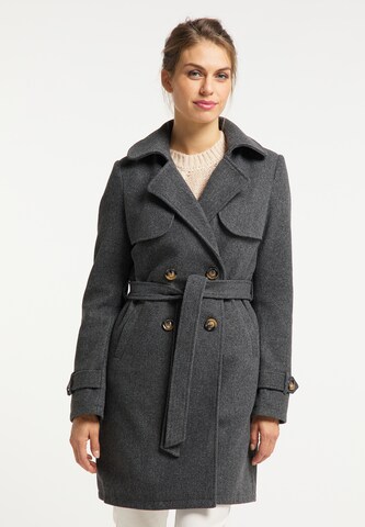 Usha Between-Seasons Coat in Grey: front