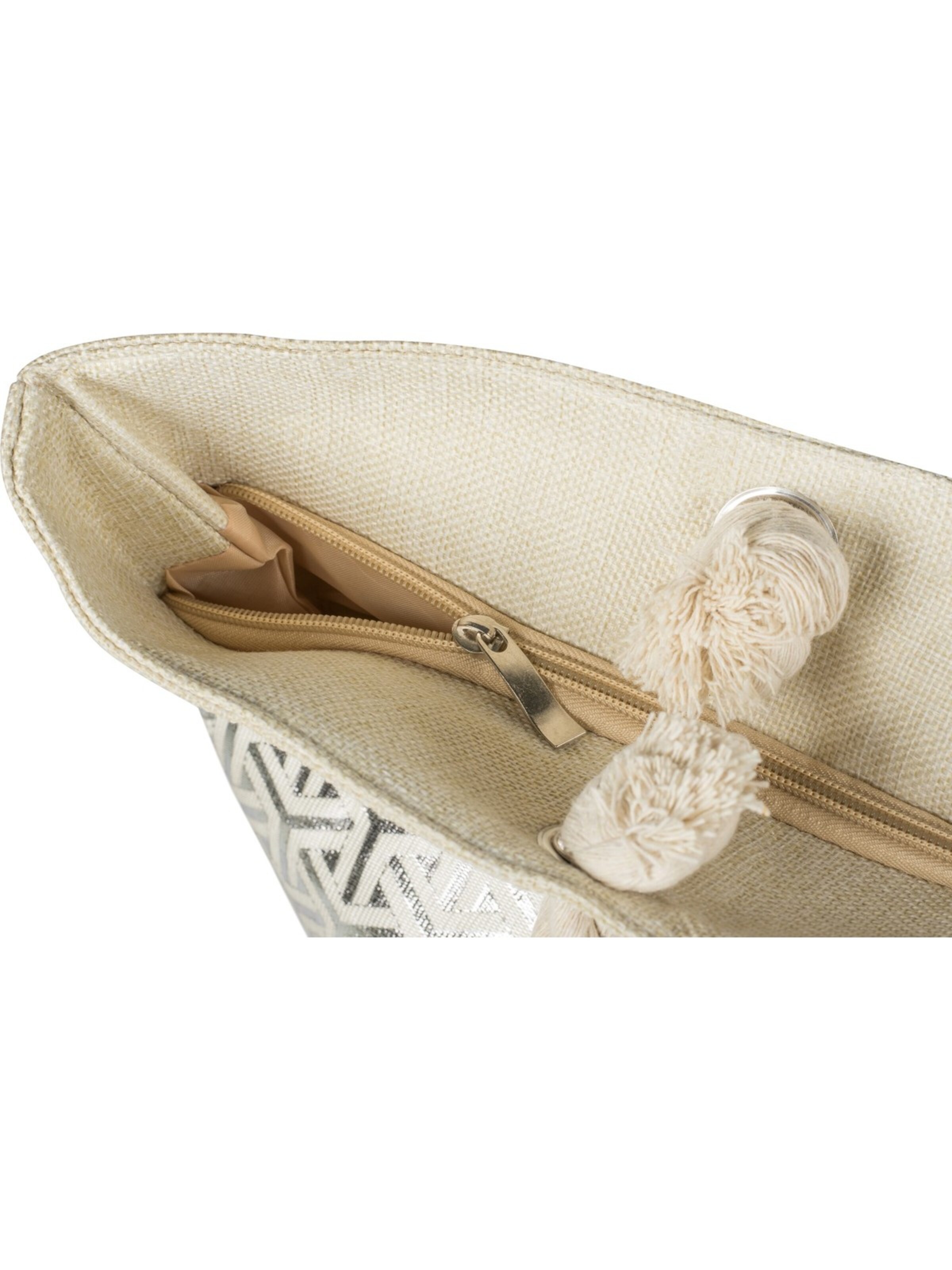 styleBREAKER Strandtasche 'Strandtasche metallic Infinity Würfel'‌‌ in Silber