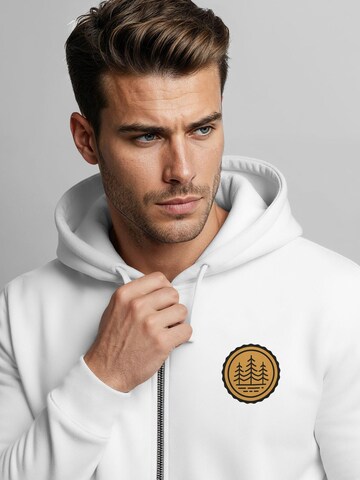 Neverless Sweatjacke 'Bäume Badge'‌‌‌‌‌‌‌‌ in Weiß