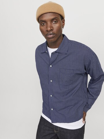 JACK & JONES Comfort fit Button Up Shirt in Blue