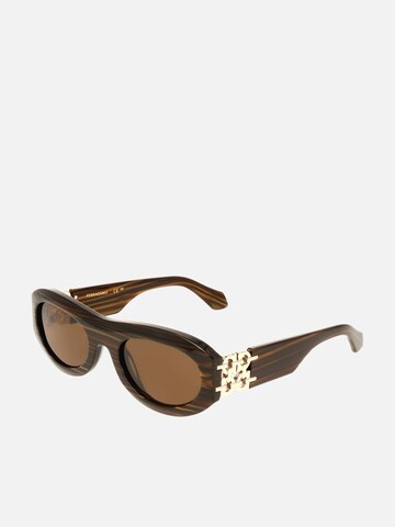 Lunettes de soleil FERRAGAMO en marron : devant