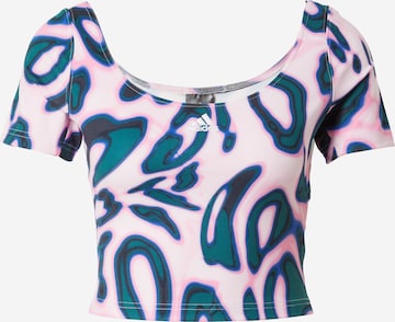 Tricou funcțional 'Vibrant Print ' de la ADIDAS SPORTSWEAR pe roz: față