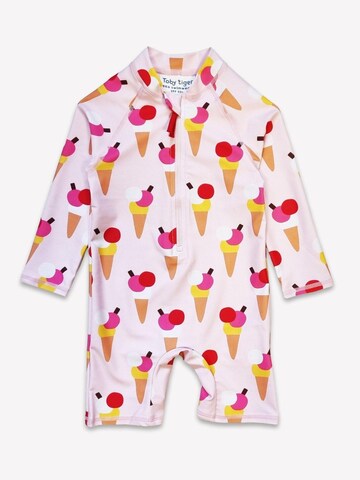 Toby Tiger Swimsuit in Pink: front