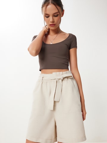 Happiness İstanbul Широкий Штаны в Бежевый: спереди