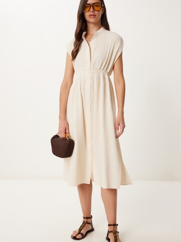 Robe-chemise Happiness İstanbul en beige : devant
