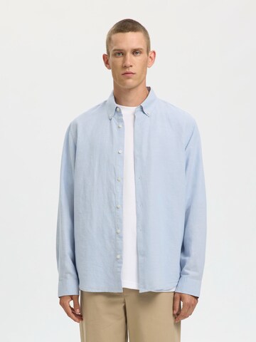 SELECTED Regular Fit Paita 'SLHCLAY' värissä sininen: etupuoli