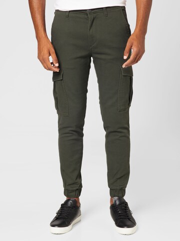 JACK & JONES Tapered Cargo Pants 'Marco' in Green: front