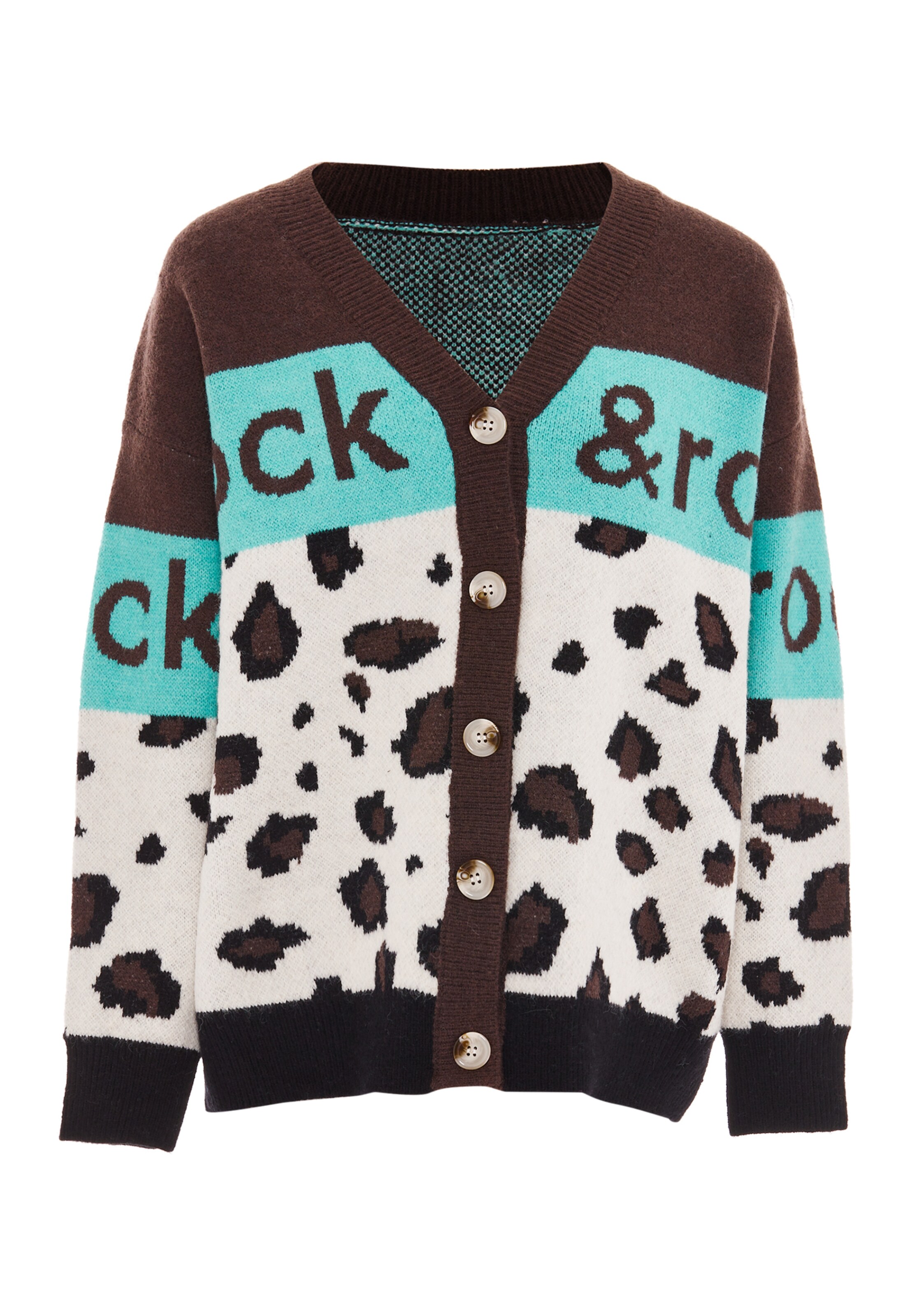 ebeeza - Casaco de malha em mistura de cores: frente