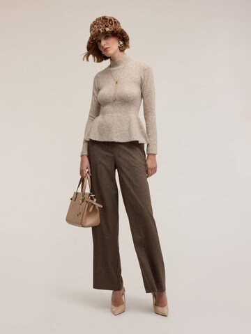 MOTIVI Wide Leg Hose‌‌‌ in Braun
