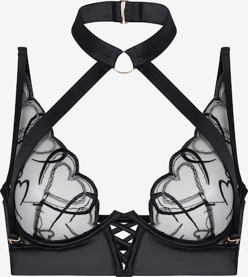 Hunkemöller High neck BH 'Olivia' in Schwarz: Vorderseite