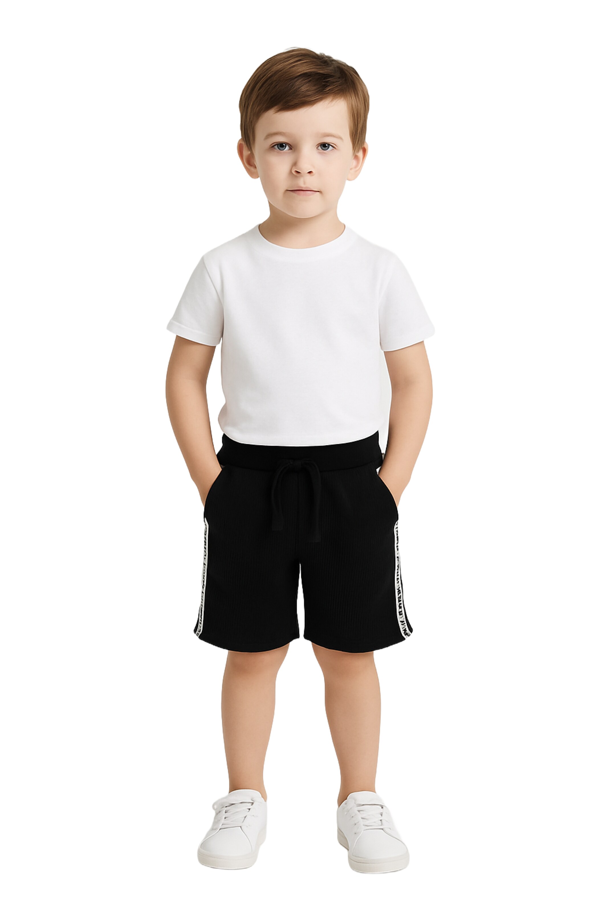 Panço Regular Shorts in Schwarz: Vorderseite