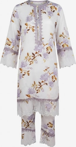 Tunique 'RADWA 2 PCs Women's Floral Co-ord Set' Radwa en blanc : devant