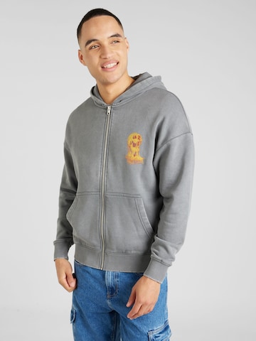 JACK & JONES - Sudadera con cremallera en gris