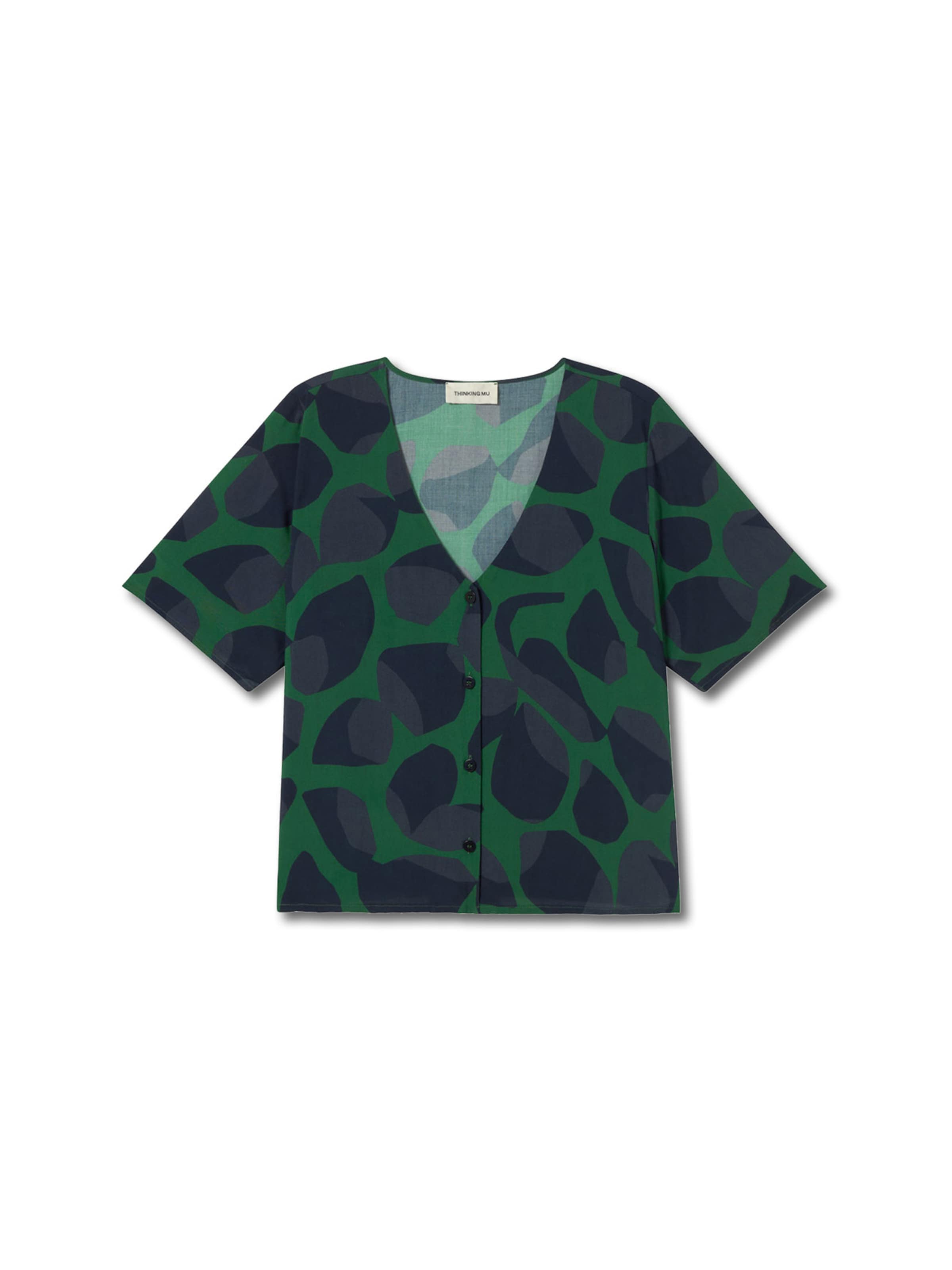 Thinking MU Bluse 'Libelula' in Grün: Vorderseite