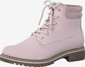 Bottines à lacets TAMARIS en rose : devant