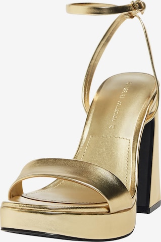 Pull&Bear Strap Sandals in Gold: front