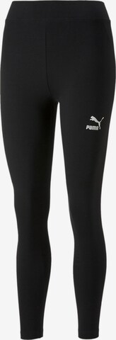 PUMA Skinny Leggings in Black: front