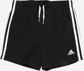 ADIDAS SPORTSWEAR Regular Workout Pants 'Essentials 3-Stripes' in Black: front