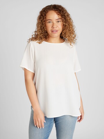 Camicia da donna 'Vica' di ONLY Carmakoma in bianco: frontale