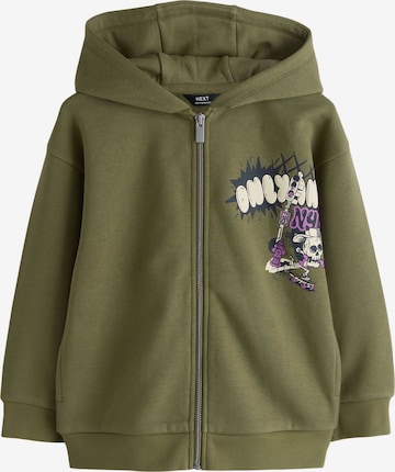 Next - Sudadera con cremallera en verde: frente