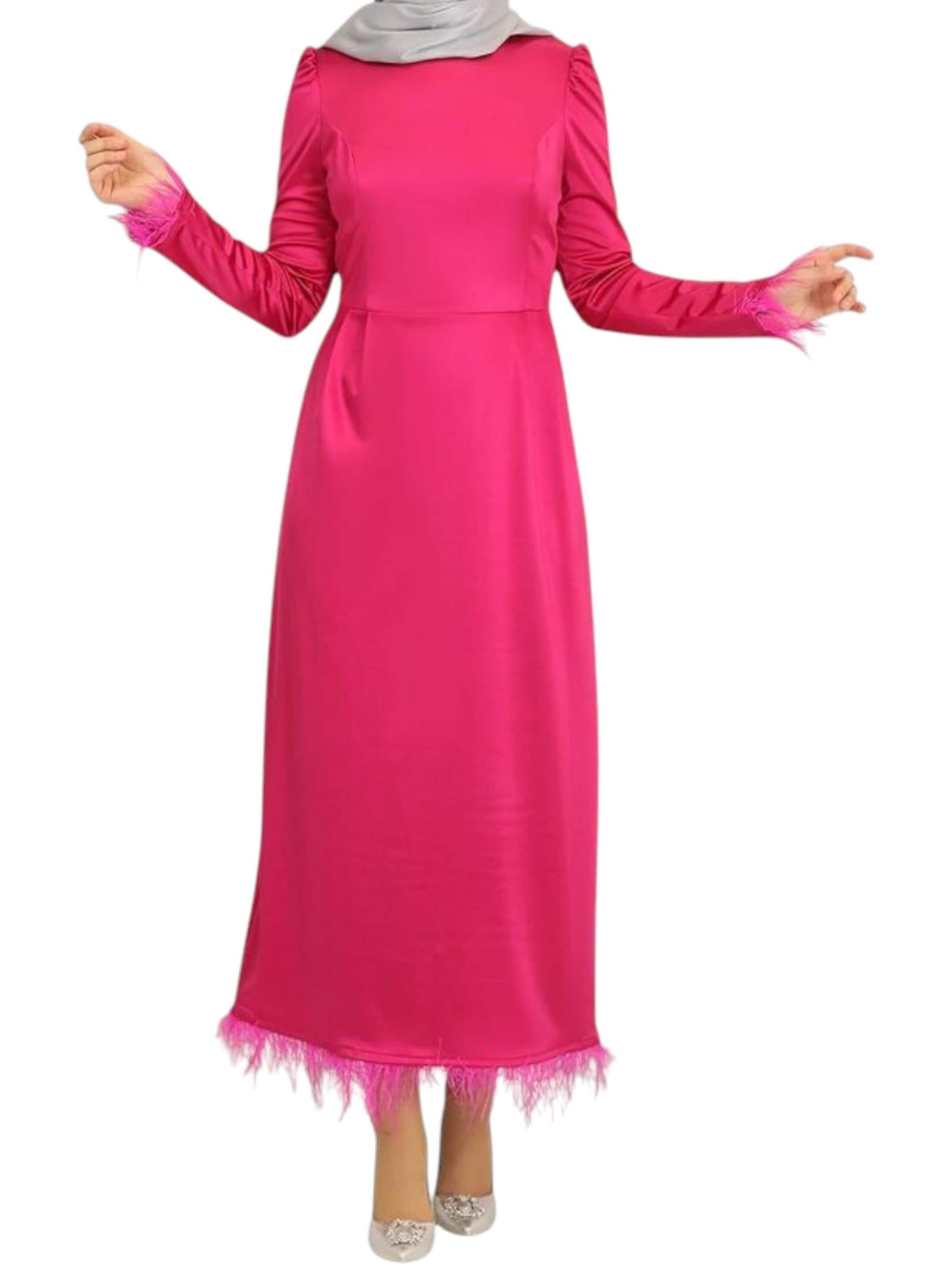fashionshowcase Evening Dress 'Feather Grace' in Pink