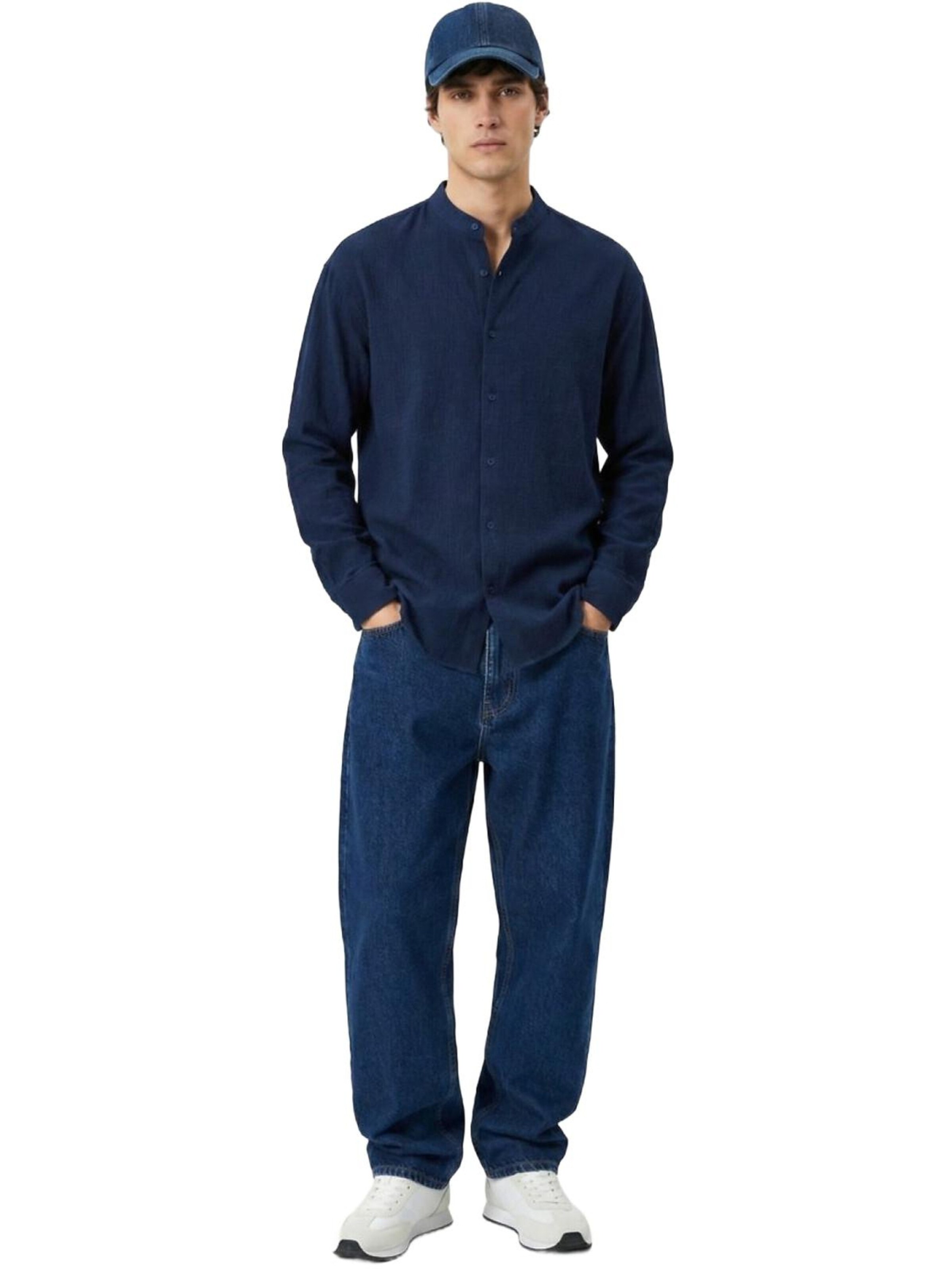 LTB Jeans - Camiseta 'LTB Jeans Herrenhemd mit Struktur' en azul: frente