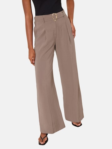 Wide leg Pantaloni con pieghe di Lipsy in marrone: frontale