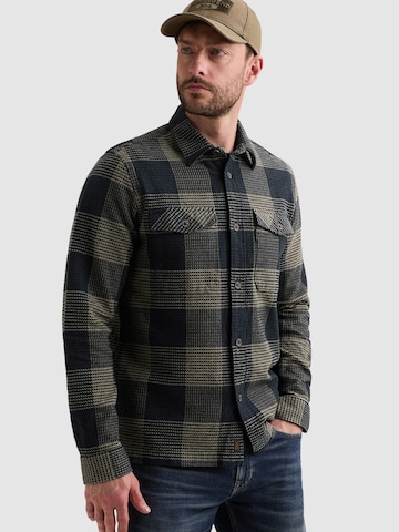 PME Legend Regular Fit Skjorte 'Overshirt with large check pattern and chest pockets' i blå