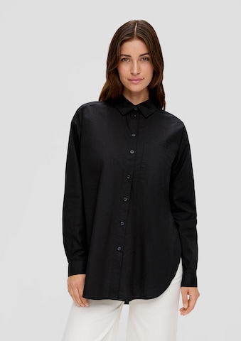 QS Blouse in Zwart: voorkant