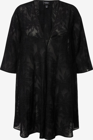 Kimono Ulla Popken en noir : devant