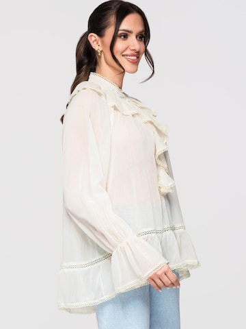 Ombre Blouse in Beige