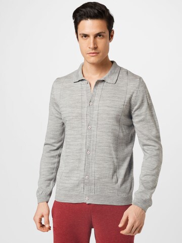 BURTON MENSWEAR LONDON Knit Cardigan in Grey: front