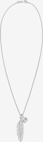 ELLI Necklace 'Boho, Feder, Solitär' in Silver: front