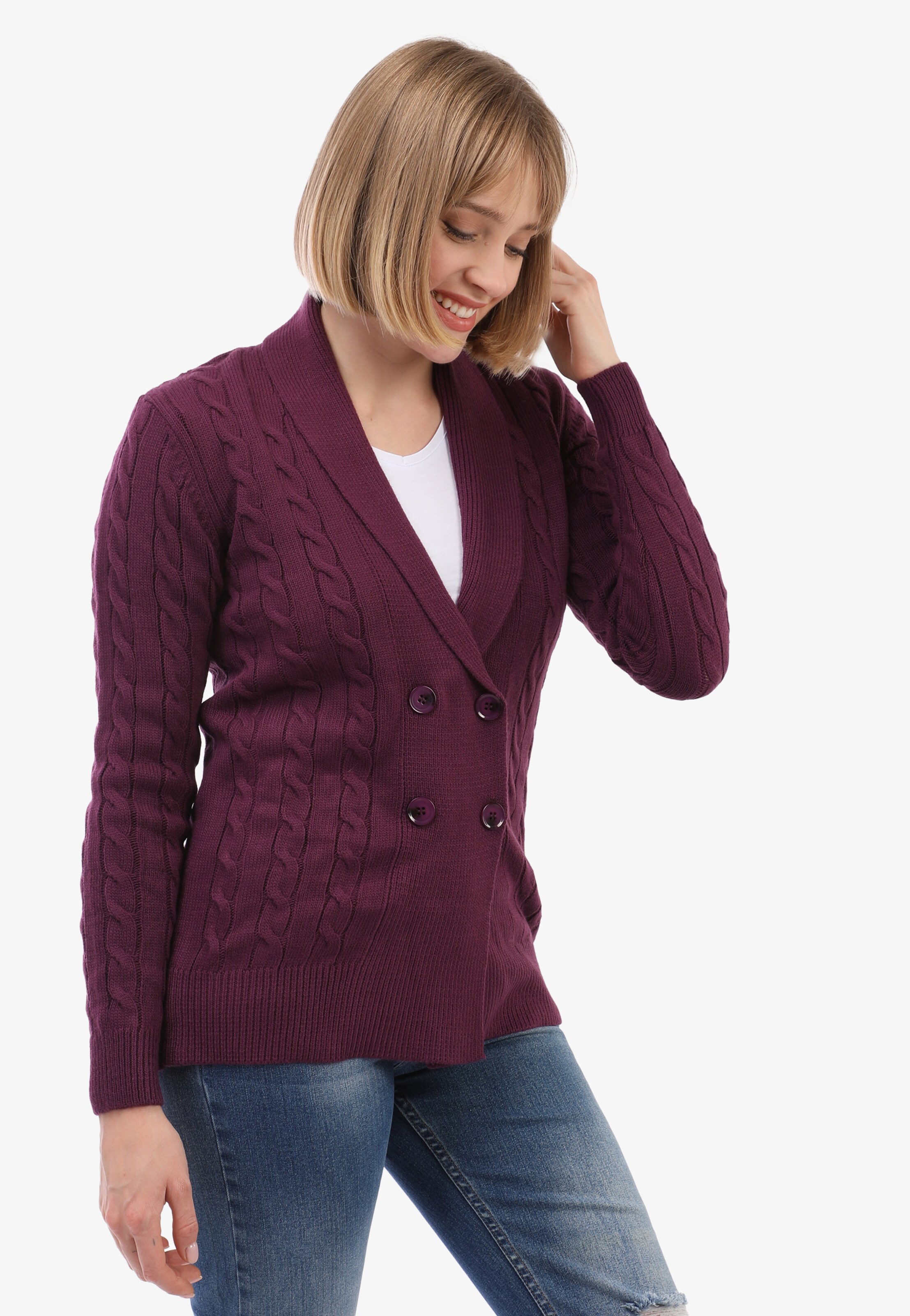 Felix Hardy Knit cardigan in Purple