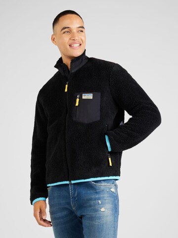 Polo Ralph Lauren Fleece jas in Zwart: voorkant