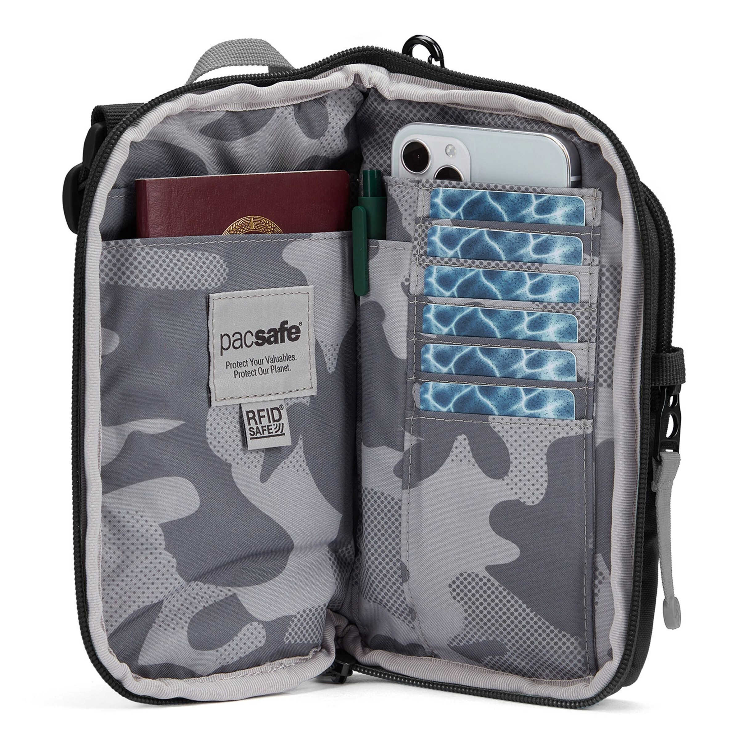 Borsa a tracolla di Pacsafe in nero