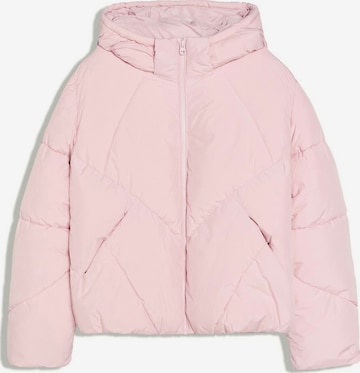 Bershka Zimní bunda – pink: přední strana