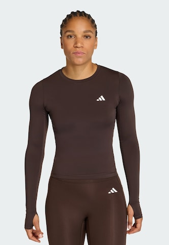 T-shirt fonctionnel 'Power Essentials' ADIDAS PERFORMANCE en marron : devant