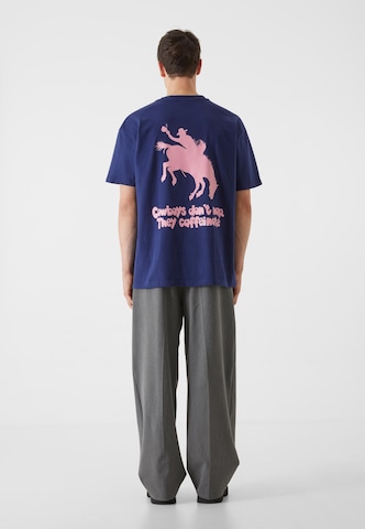 Lost Youth Shirt 'Western Coffee' in Blauw