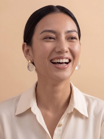 La Moda Me Oorbellen 'Rais Pearl Drop' in Wit