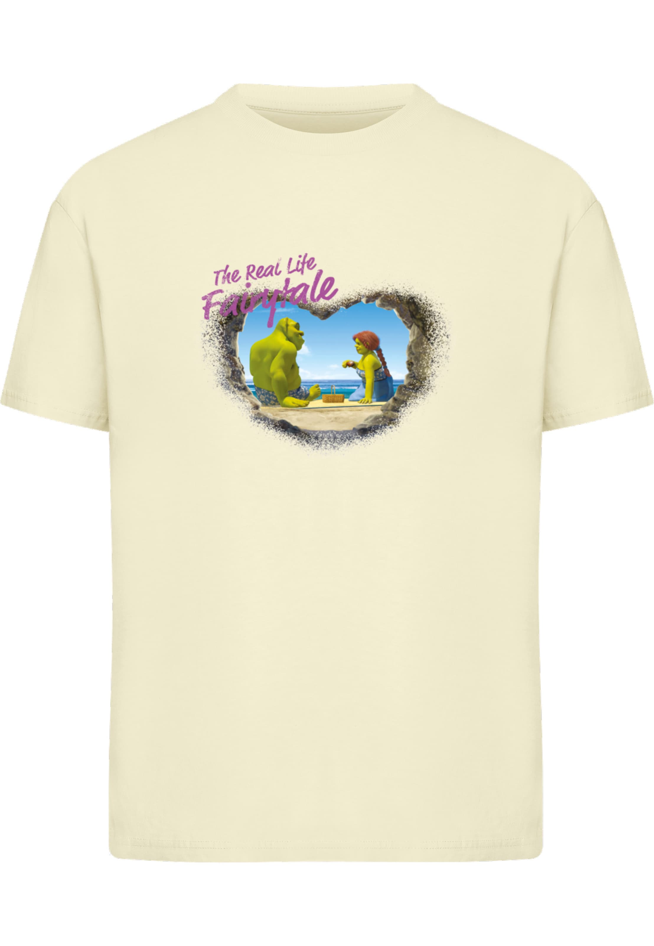 Merchcode Shirt 'Shrek the real life Fairytale' in Yellow: front