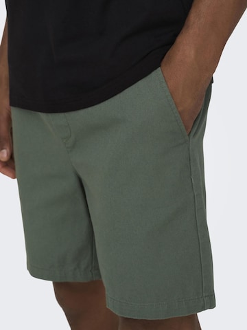 Only & Sons Regular Pants 'Tel' in Green