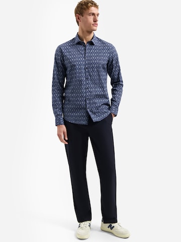 No Excess Regular fit Button Up Shirt in Blue