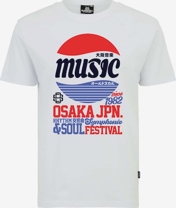 Oldskull Shirt 'Asian Osaka Music Logo Graphic' in White: front