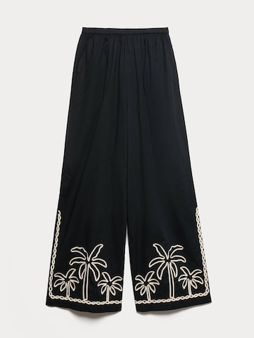 Marks & Spencer Wide leg Broek in Zwart