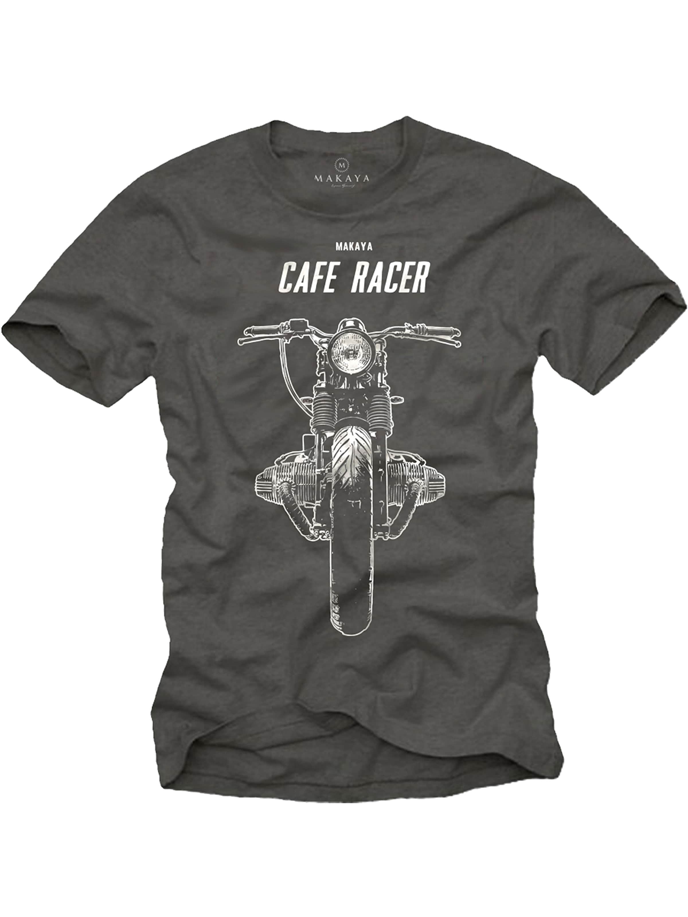 MAKAYA Shirt 'Cafe Racer' in Grey: front